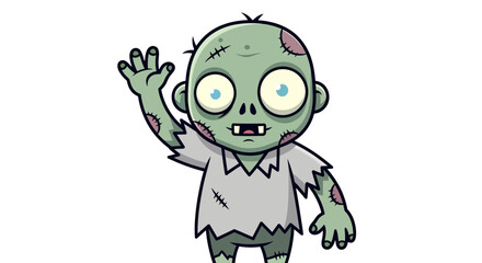 Obraz premium Cartoon zombie character with green skin.