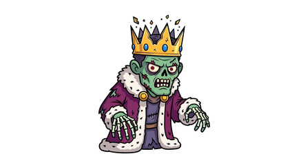 Obraz premium Cartoon zombie king monster character.