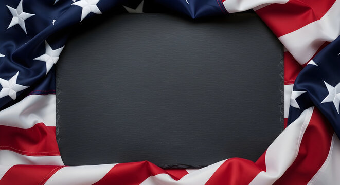 American flag border frame design