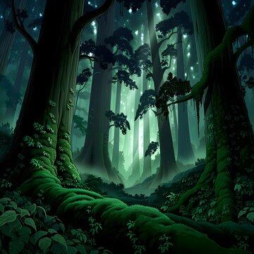 spooky halloween forest background