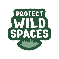 Fototapeta premium Stickers to protect natural spaces, graphic design, forest, nature, plants, health, world, awareness