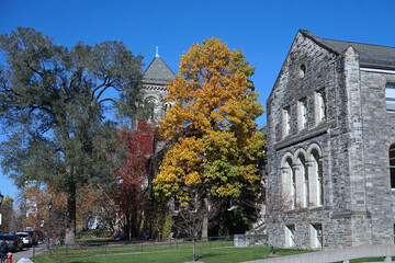 University campus with old stone buildings