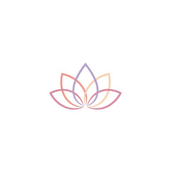 Fototapeta premium Minimalist Lotus Flower Logo, Yoga, Meditation, Wellness, Spa, Beauty, Health, Zen