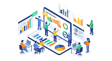 Obraz premium Collaborative Data Analytics for Business Performance Insights