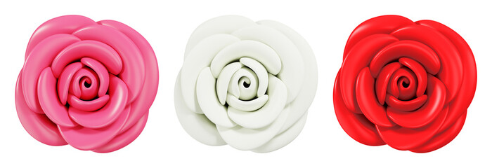 Obraz premium PNG Colorful decorative rose designs on transparent background