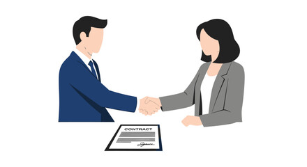 Fototapeta premium Professional business agreement concluded with a firm handshake and important document