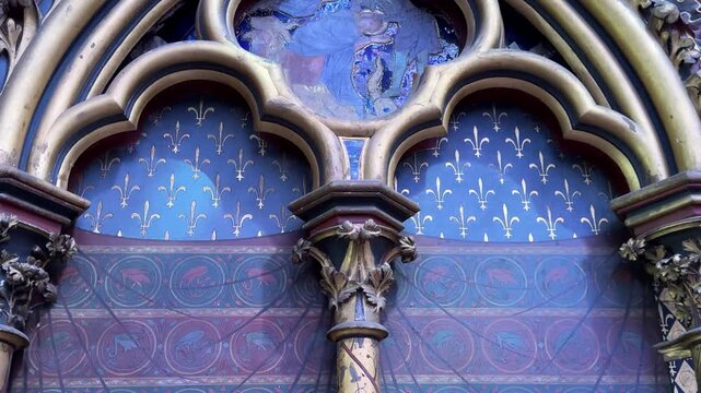 Interior of Sainte-Chapelle in Paris France on a Bright Day