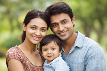 Indian family embracing togetherness and joy outdoors