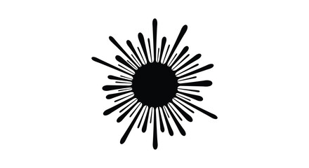 Obraz premium Black and white radial burst design with a central dark circle