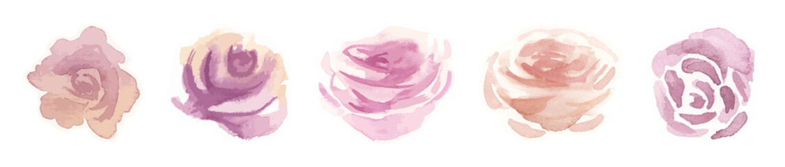 Fototapeta na wymiar PNG Pastel watercolor roses elegant design on transparent background