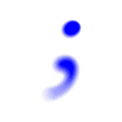 Fototapeta premium Semicolon symbol png grain blur font on transparent background