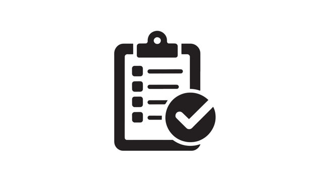 Checklist Clipboard Icon with Checkmark for Task Completion Productivity and Workflow