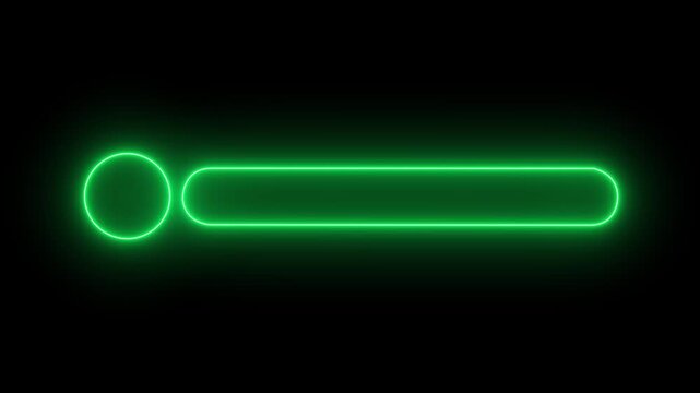 glowing neon Lower third title bar icon isolated on black background, name plate banner icon, text bar reveal, professional broadcast title strip. Suitable for content information and broadcasting.4k