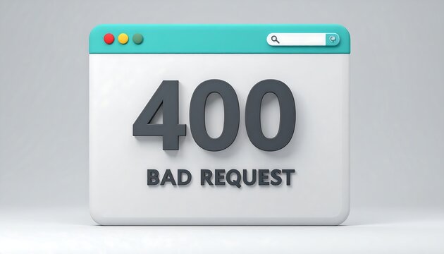 Minimal browser window panel presenting 400 Bad Request HTTP status code in clean modern web interface design