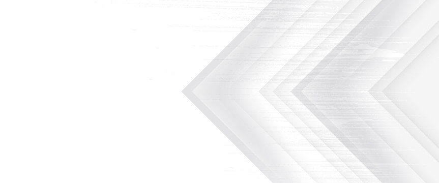 Elegant light grey white triangle arrow dynamic business office background. Stripes right pattern with halftone shadow. Digital smooth minimal geometric 3d Technology luxury design template Soft lines
