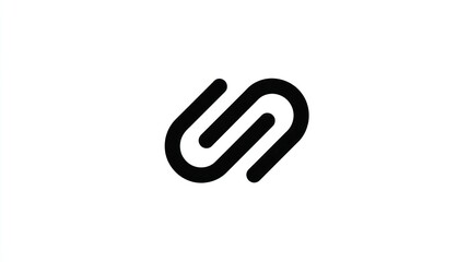 Obraz premium Interlocking shapes create an abstract loop-like symbol against a white backdrop