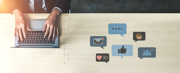 A collection of social media notifications representing user engagement. These alerts for likes,...