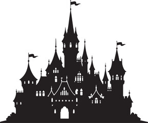 Obraz premium Victorian castle silhouette Vector