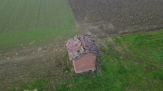 Castelceriolo is a small village in the Po Valley of Alessandria - Piedmont - Italy (from the drone)
