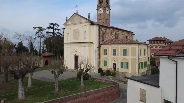 Cereseto is a small village in the Casale Monferrato area, about 15 kilometers from Casale Monferrato - Alessandria - Piedmont - Italy (from the drone)