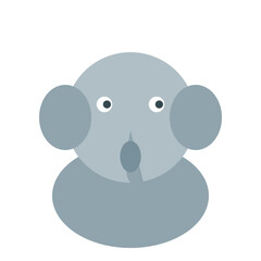 Fototapeta premium The surprised elephant has big ears and expressive eyes on its face