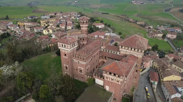 Cereseto is a small village in the Casale Monferrato area, about 15 kilometers from Casale Monferrato - Alessandria - Piedmont - Italy (from the drone)
