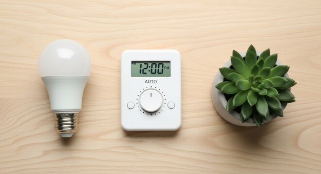 Energy Efficiency: Light Bulb, Smart Timer & Succulent