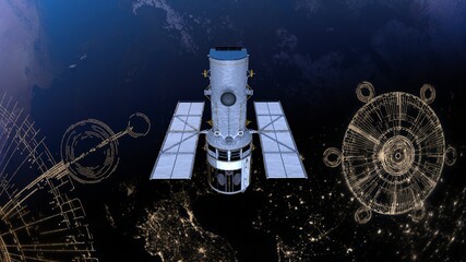 人工衛星と地球　3DCGレンダリング © tsuneomp