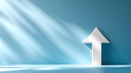 Fototapeta premium Arrow of Success: 3D Blue Background, a Symbol of Growth and Progress for Your Brand
