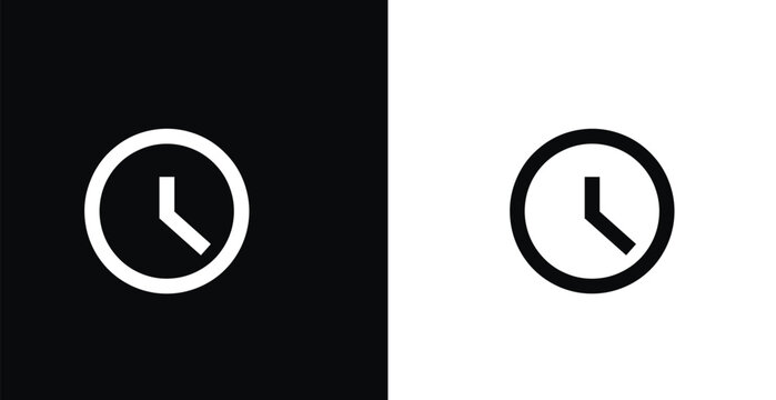 Minimal clock icon vector