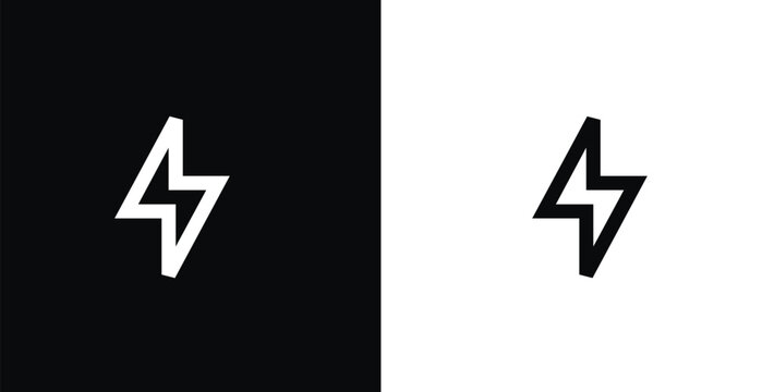 Minimal lightning bolt icon vector