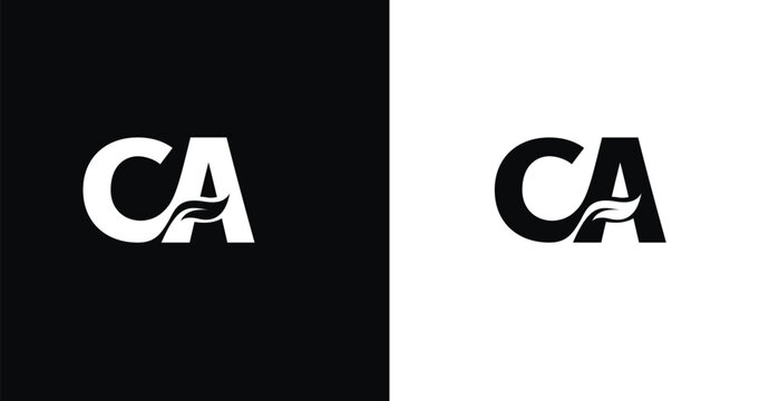 Elegant CA letter monogram logo vector