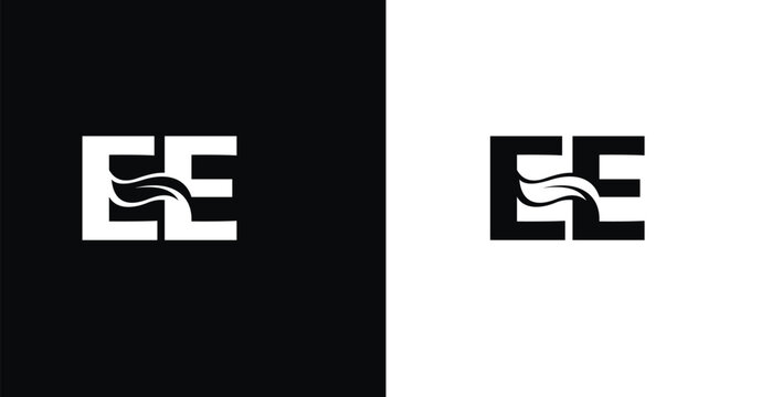 Elegant EE letter monogram logo vector