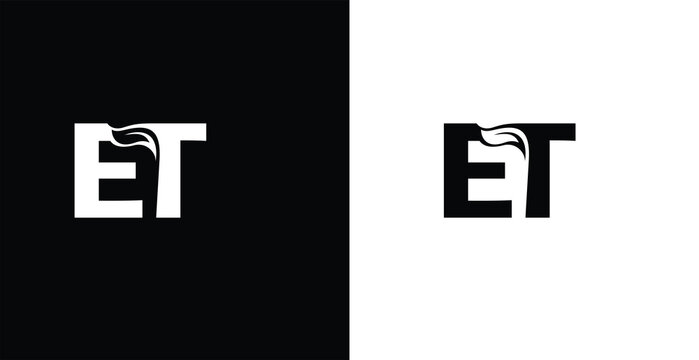 Elegant ET letter monogram logo vector