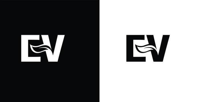 Elegant EV letter monogram logo vector