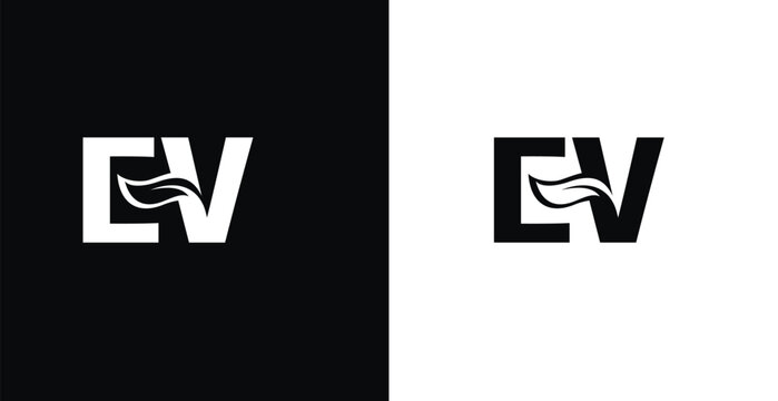 Elegant EV letter monogram logo vector