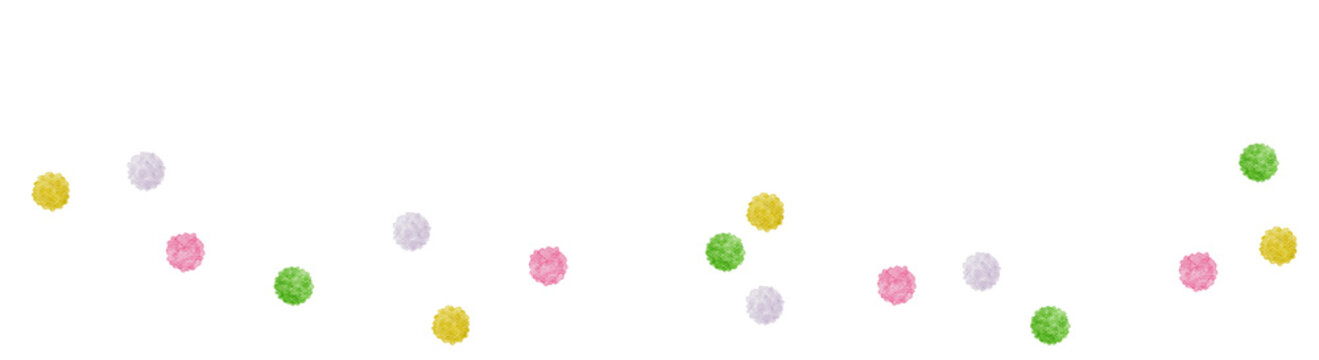 Watercolor konpeito candy border, colorful Japanese traditional sweets illustration-300dpi-