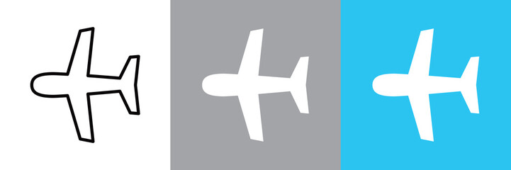 Obraz premium 飛行機アイコンの編集可能なベクターデザイン