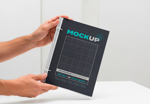 Brochure Hold with Strings Cover Mockup