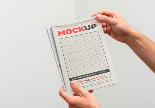 Brochure with String Cover Mockup