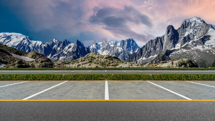 Naklejka premium road in the mountains landscape nature outdoor travel 