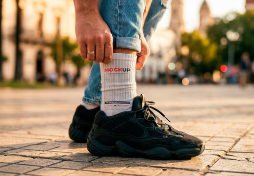 Socks Design Mockup in Use