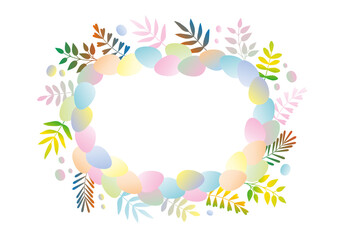 Happy Easter vector illustration. Colorful easter eggs composition