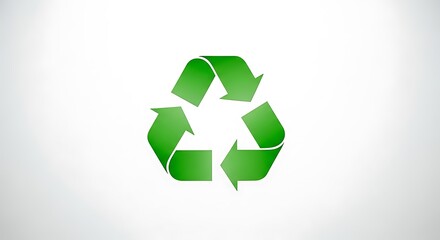 Obraz premium Green recycle symbol on a white background, representing sustainability and environmental efforts