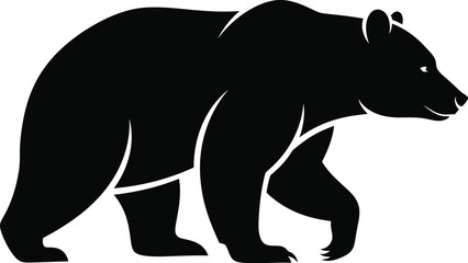 Fototapeta premium Black Bear Silhouette Vector Illustration: Powerful Wildlife Symbol for Logos, Nature Designs, and Branding