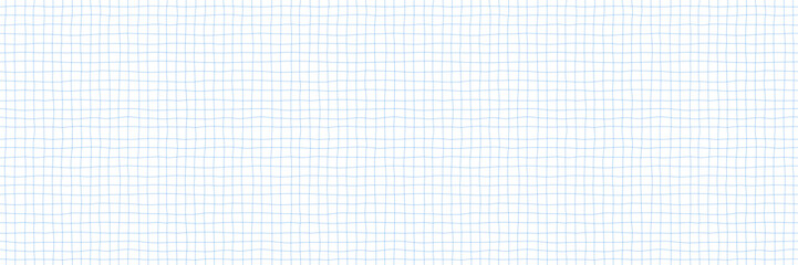Grid Line Hand Drawn Pattern. Notebook Paper Checkered Texture. School Background with Blue and White Doodle Squares. Y2K Sketchy Hand Drawn Line Bg.