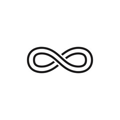 Fototapeta premium Black infinity symbol on a, representing eternity and limitless possibilities in a simple, modern design