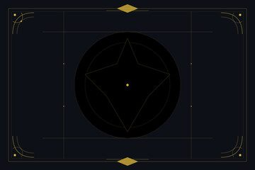 Modern Golden Abstract Art Deco Style Design on Black Background © MdFarhad