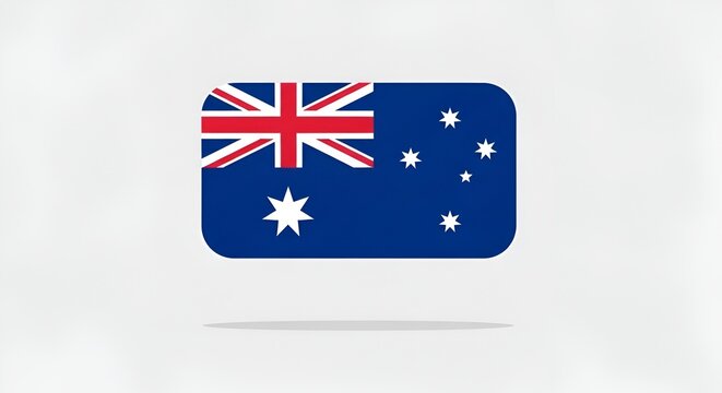 Australian flag on white background.