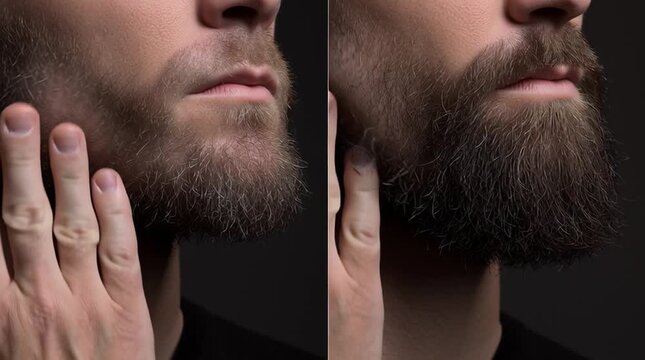 Beard Transformation: A visual narrative comparing before and after the grooming, the change beard appearance.